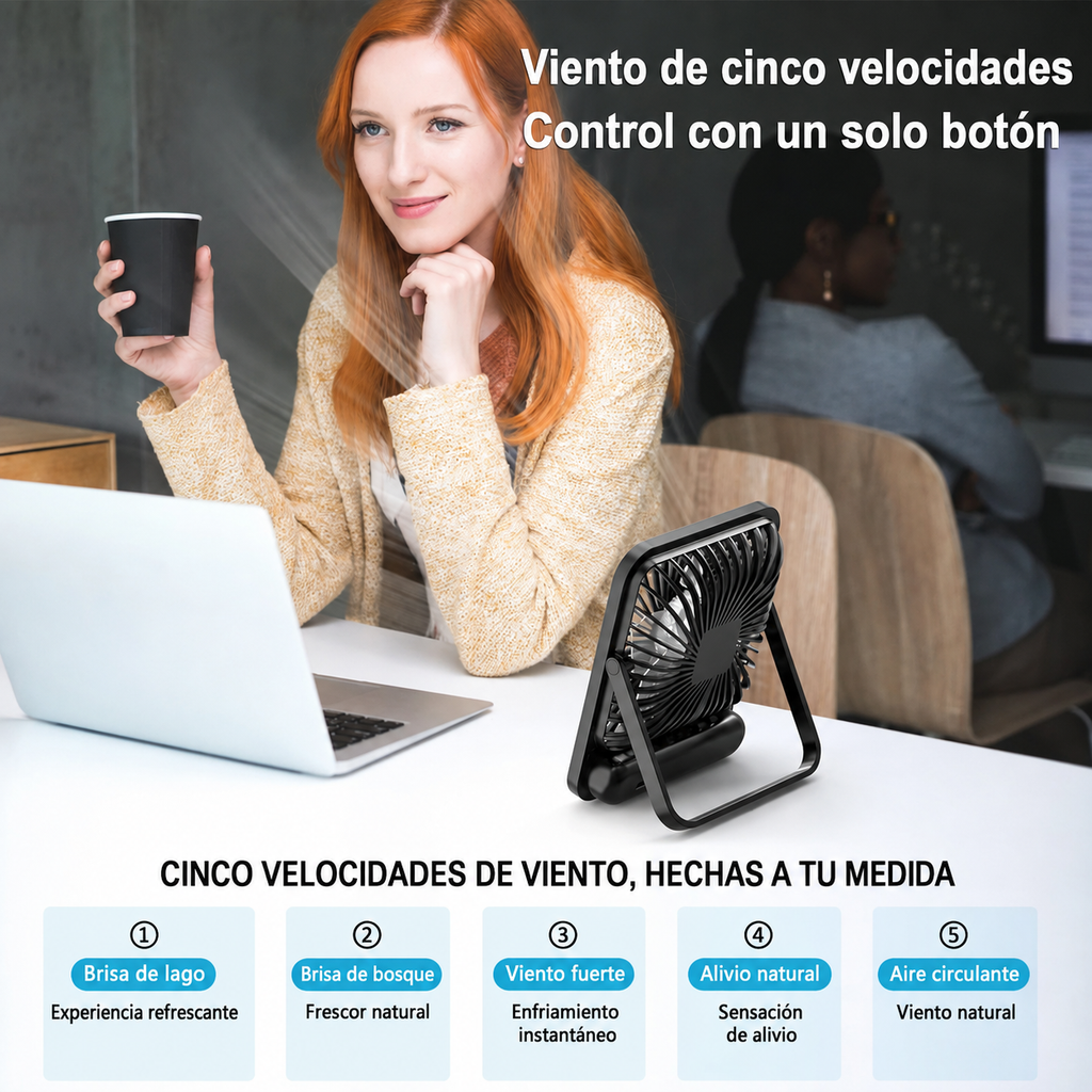 Ventilador USB Plegable con 5 Velocidades